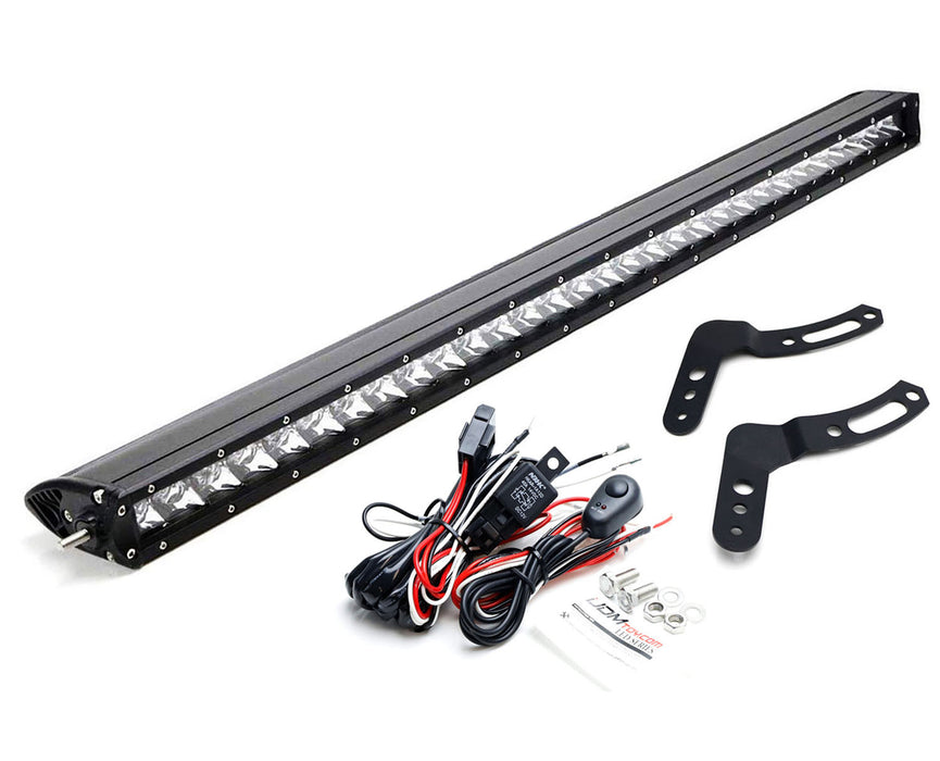 Front Rollbar Mount 30" LED Light Bar Kit w/ Bracket Relay For 11-18 Polaris RZR