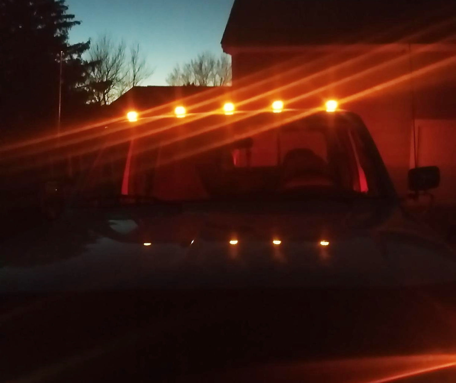 IJDMTOY Clear Lens Chrome Finish Full Amber LED Front Cab Side Marker Turn Signal Light