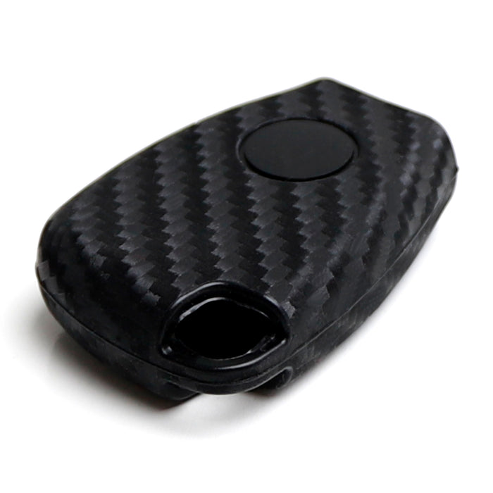 "Carbon Fiber" Style Silicone Key Fob Cover For Mercedes Gen1 C E S G CL Keyless