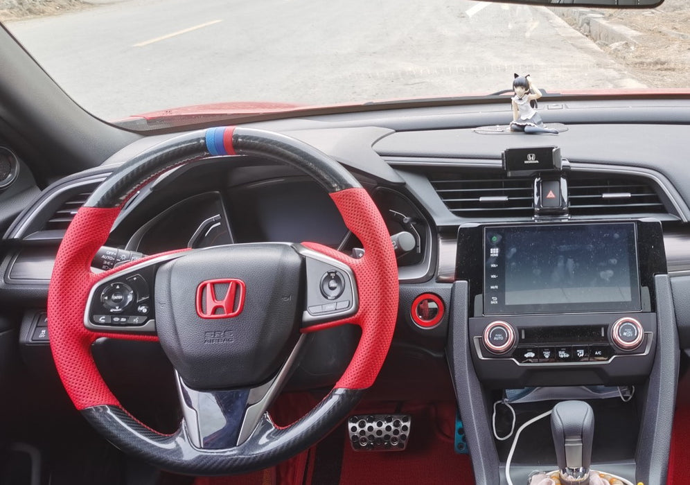 JDM Red Keyless Engine Push Start Button Decoration Ring For Honda 2016-up Civic
