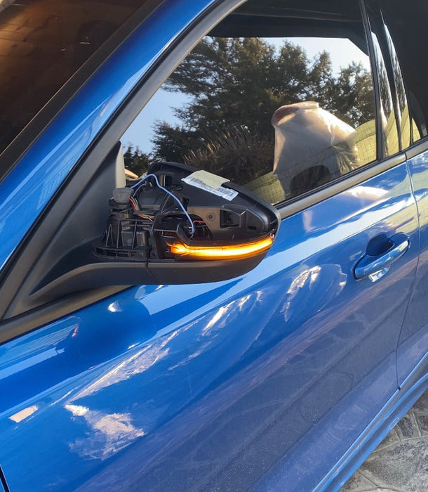 White Lens Sequential Blink Amber LED Side Mirror Lights For Ford Edge MK4 Focus