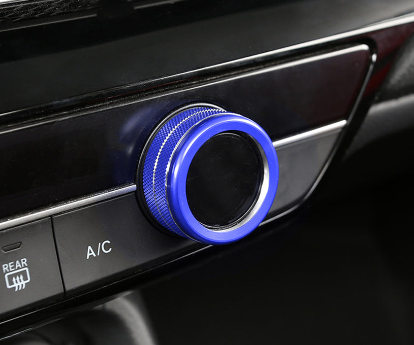 8pcs Blue Aluminum AC, Air Vent, Audio Volume Switch Covers For 22+ Civic Accord