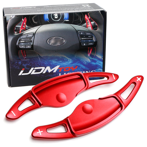 Red Large Steering Wheel Paddle Shifter Extension For 19-22 Hyundai Veloster JS