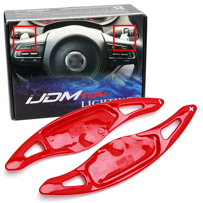 Gloss Red Finish Large Steering Wheel Paddle Shifters For Kia Stinger K8