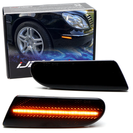 Smoked Lens Amber Full LED Side Marker Light Kit For 00-06 Mercedes W220 S-Class