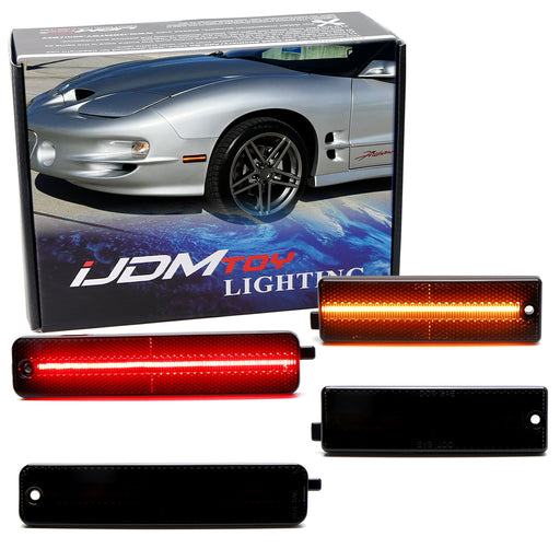Smoke Lens Amber/Red Full LED Front/Rear Side Markers For Pontiac 98-02 Firebird