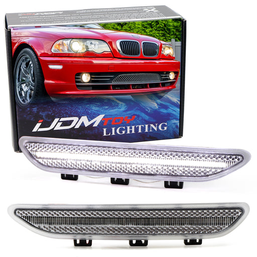 Clear Lens White LED Front Reflex Replace Side Markes For BMW E46 04-06 3 Coupe