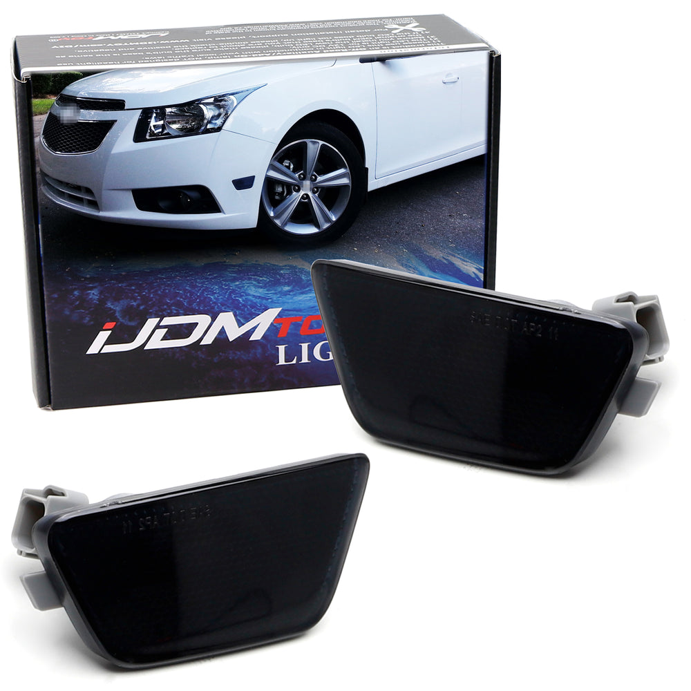 Smoked LED Side Marker Lights For 2011-2015 Chevy Cruze - White, Plug & Play