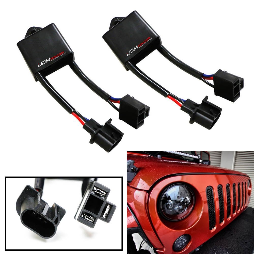 H4-To-H13 Jeep Wrangler JK Anti-Flicker Decoders For Any 7 Round