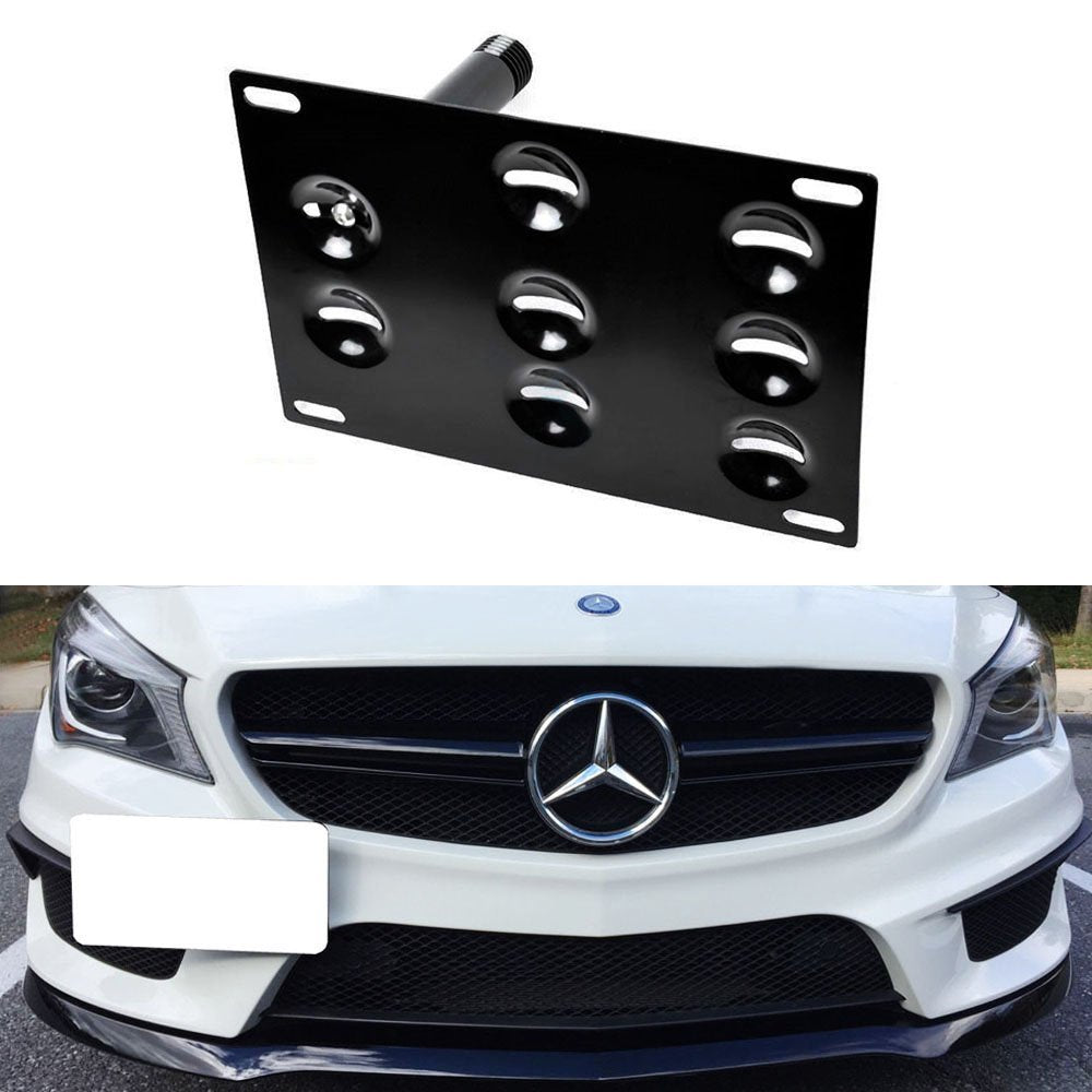 Bumper Tow Hook License Plate Mounting Bracket For 14-up Mercedes