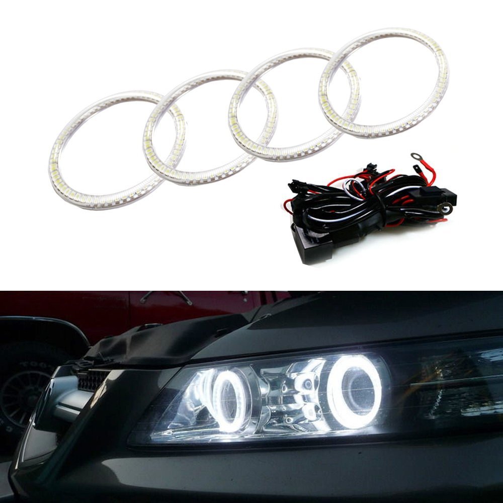 7000K Xenon White LED Angel Eye Halo Rings Kit For 2007-08 Acura TL or ...