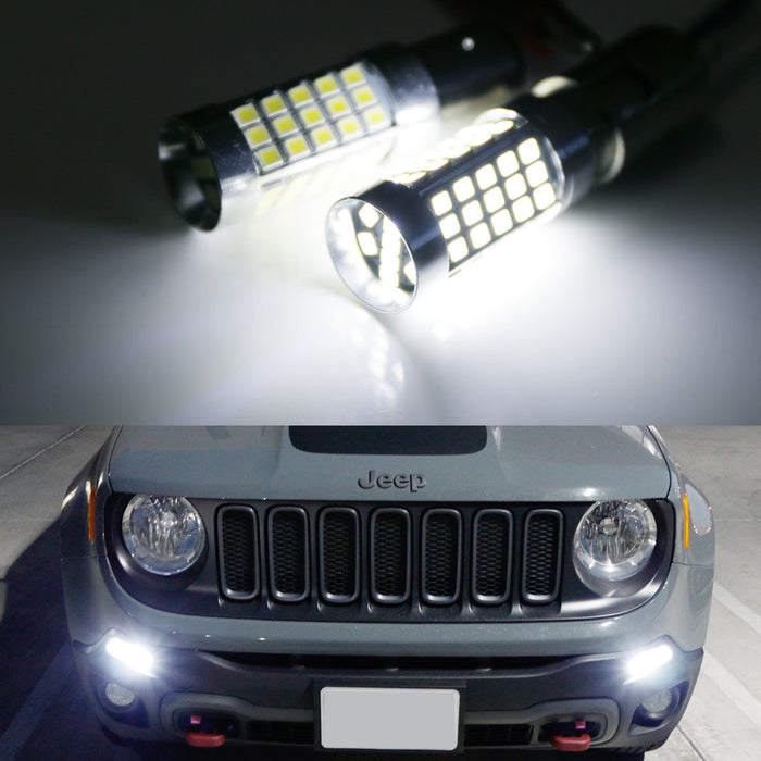 6000K Xenon White CAN-bus LED Daytime Running DRL Bulbs For 15-19 Jeep Renegade
