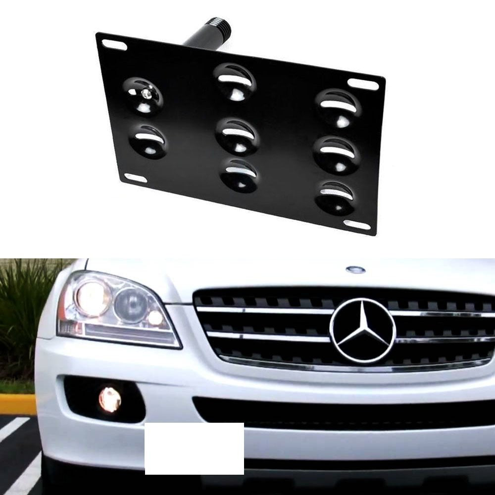 EOS Version 2 Tow Hook License Plate Bracket For 2012-2016 Mercedes SL-Class – No-Drill Front Bumper Mount