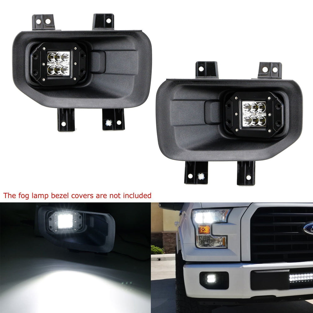 CREE LED Pods w/ Foglight Location Brackets For Ford 15-20 F150, 17-20 F250 F350 CREE LED Pods w/ Foglight Location Brackets For Ford 15-20 F150, 17-20 F250 F350