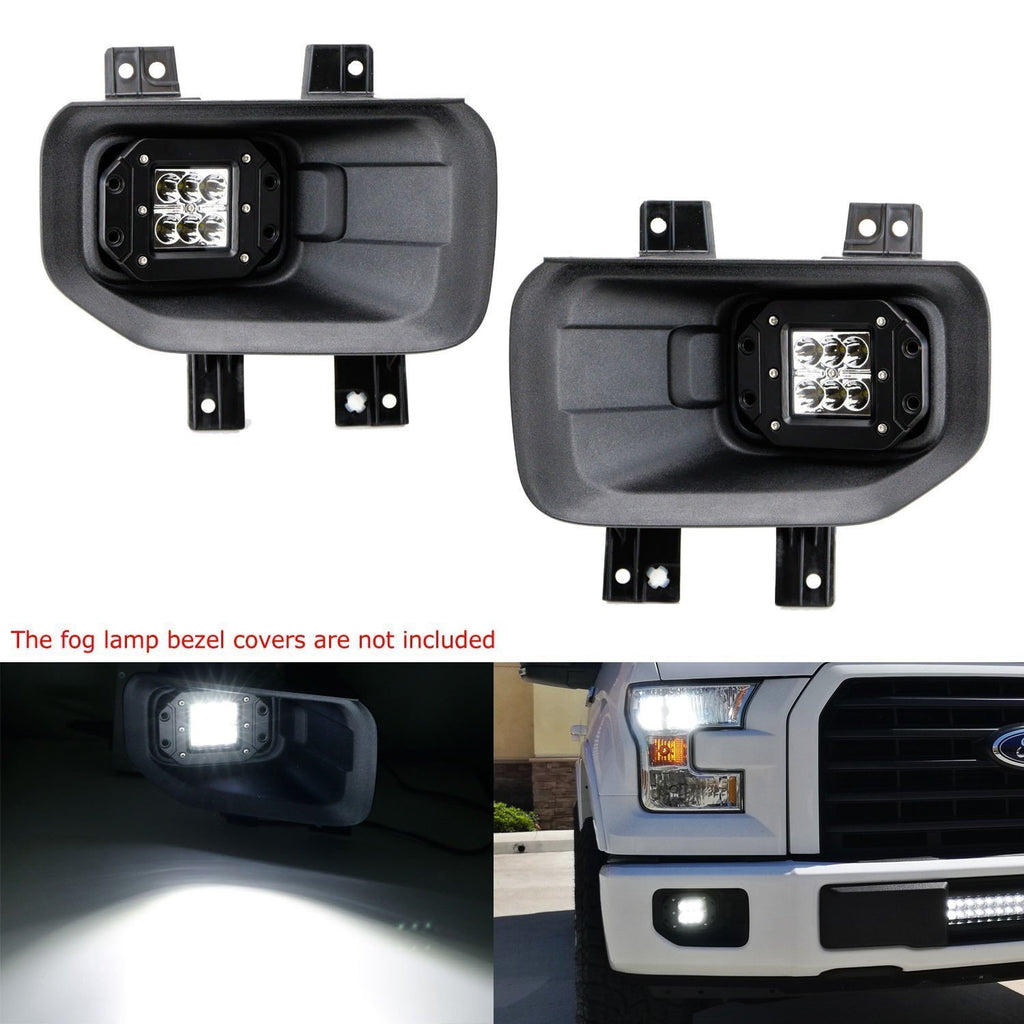CREE LED Pods w/ Foglight Location Brackets For Ford 15-20 F150