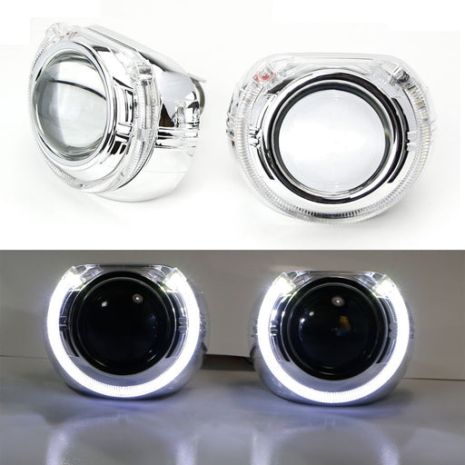 3.0" H1 Bi-Xenon Projector Lens w/ S-MAX LED Halo Ring Shrouds For Headlights