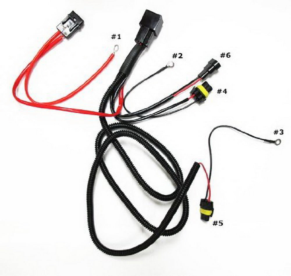 Xenon Headlight Kit Relay Wiring Harness 9005 9006 9145 HB3 HB4, 35W or 55W
