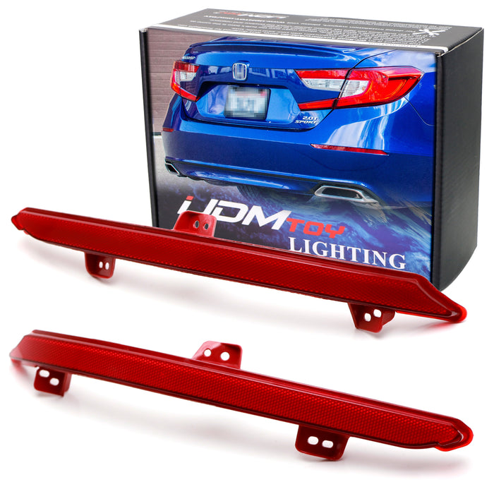 OE-Spec Red Lens Rear Bumper Reflectors Reflex For 2018-2022 Honda Acc ...