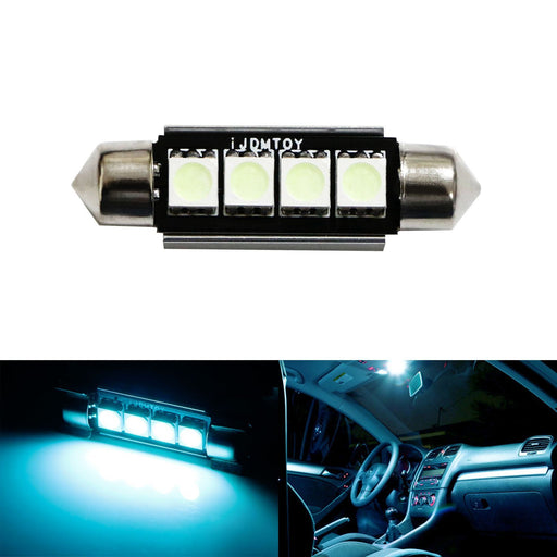 (1) Ice Blue 4-SMD Error Free 578 211-2 6411 LED Map Dome Trunk Area Cargo Light