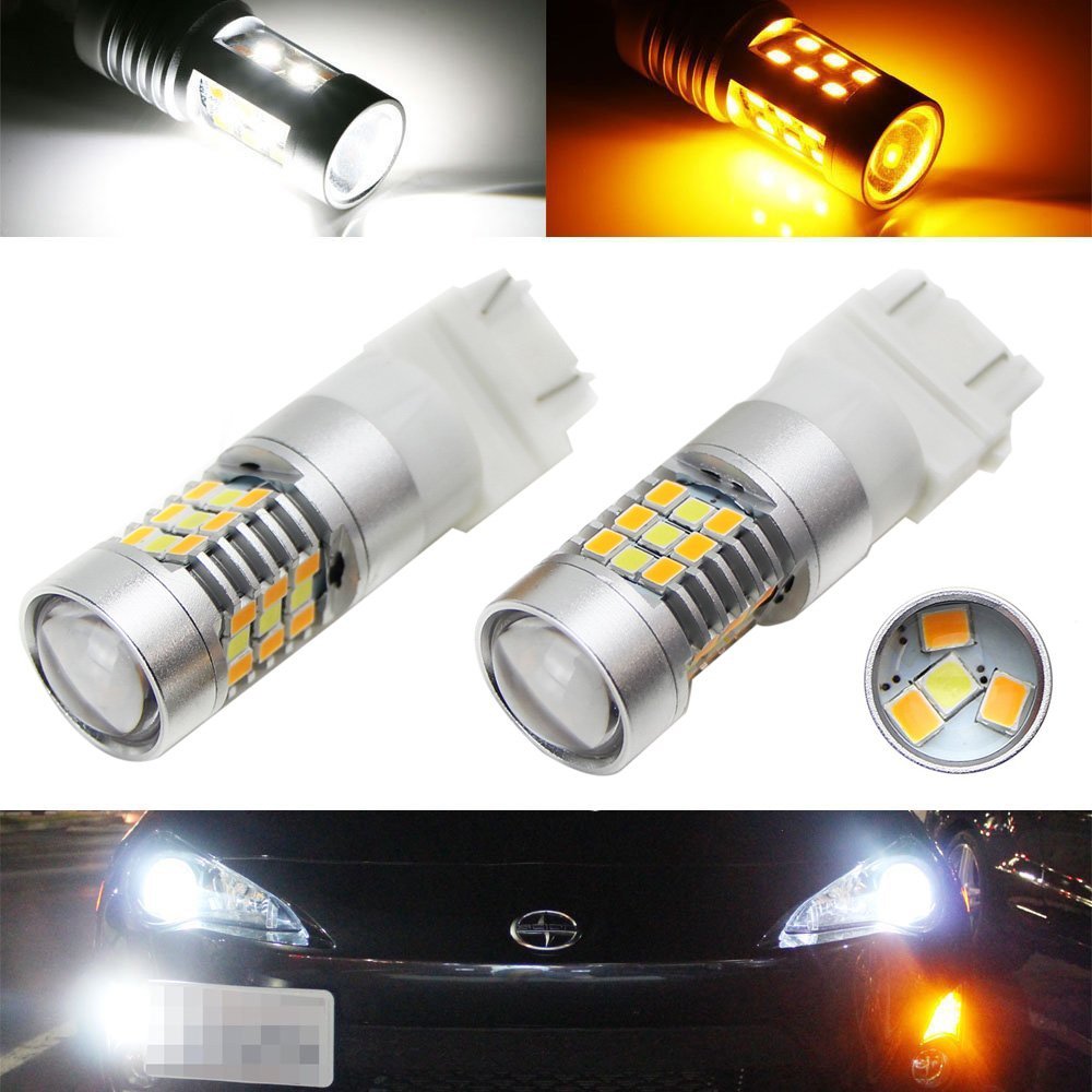 White/Amber High Power 28-SMD 3157 Switchback LED Bulbs For Turn Signa ...