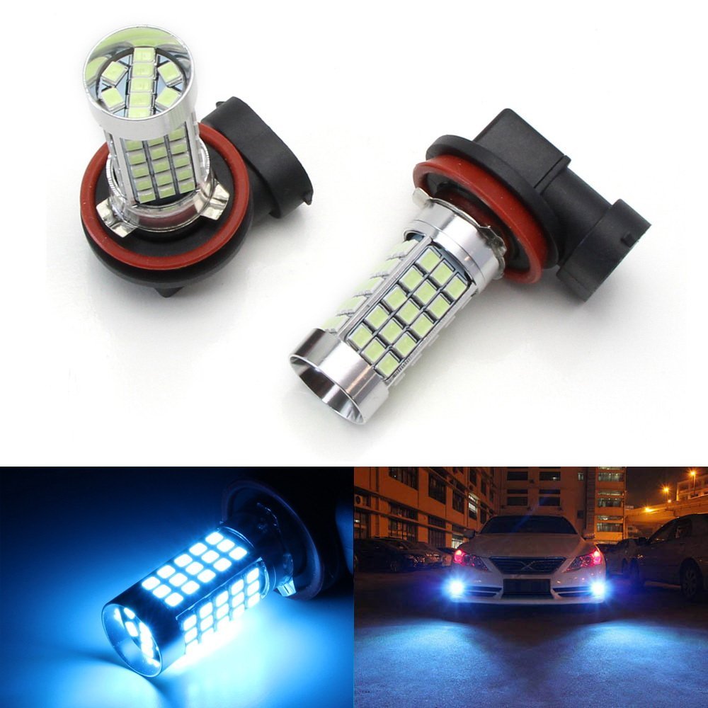 10000K Ice Blue 68-SMD H11 H8 LED Light Bulbs For Fog Lights Driving Lamps