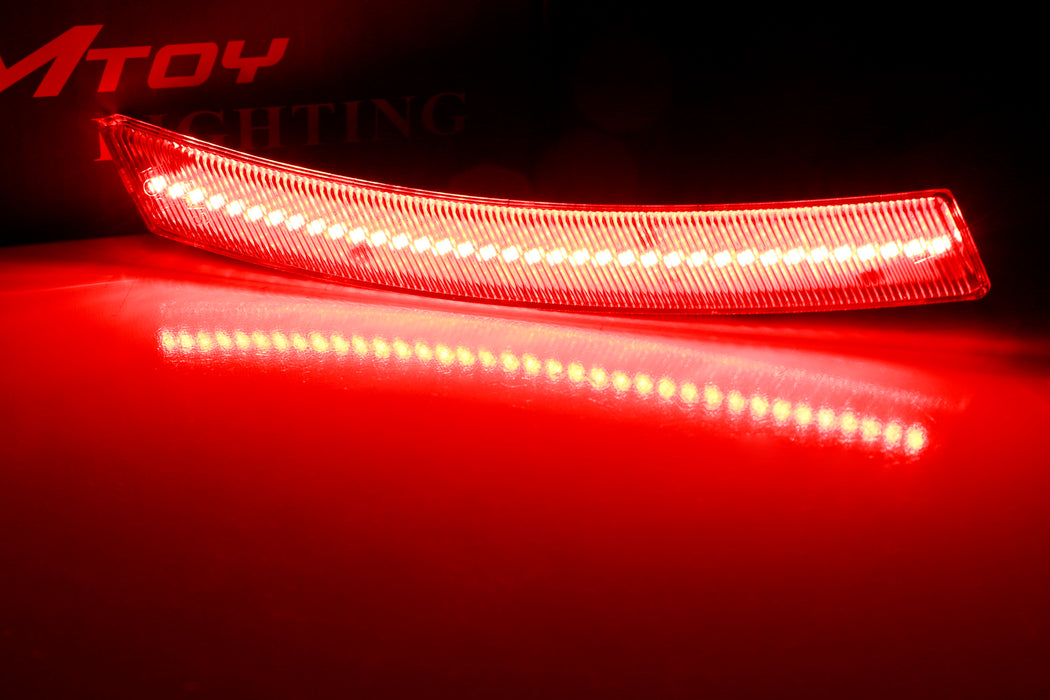 GTINTHEBOX 2x Clear Lens Red LED Rear Bumper Side Marker Lights For 1993-2002 Chevy Camaro