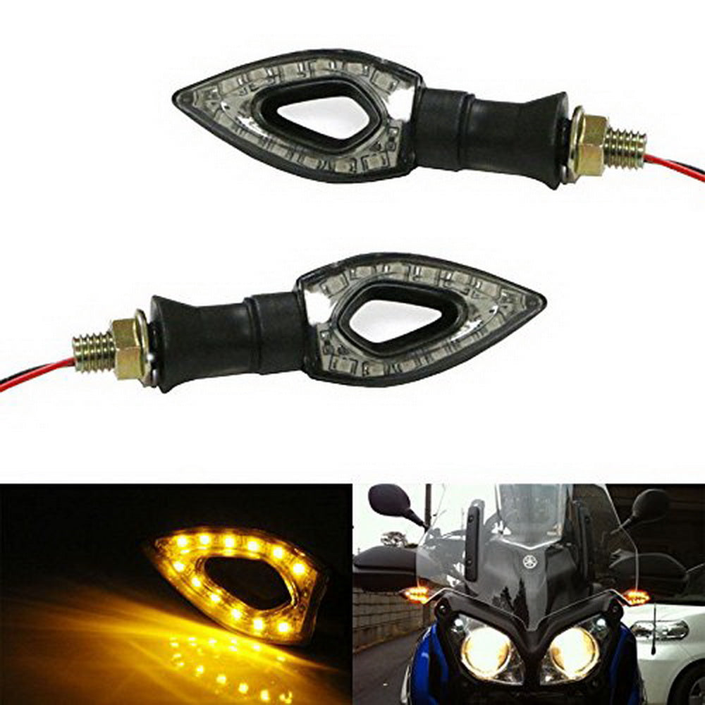 Triangle Amber 12-SMD LED Front/Rear Turn Signal Blinker Lights For Motorcycle