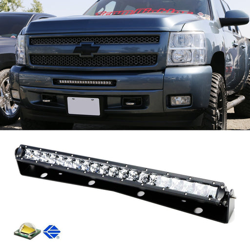 100W 20" LED Light Bar w/ Lower Bumper Bracket/Wire For Silverado 1500 2500 3500