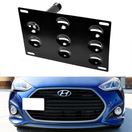 Front Bumper Tow Hook License Plate Mounting Bracket Holder For Hyundai Veloster