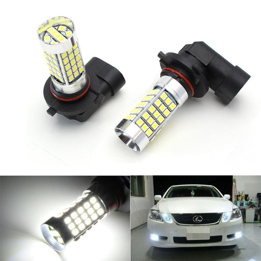 (2) Xenon White 9145 9140 H10 9005 69-SMD LED Bulbs For Fog Lights Replacement