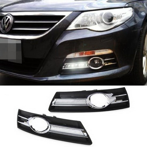 Direct Fit 8W Xenon White LED Daytime Running Lights For 2009-11 Volkswagen CC
