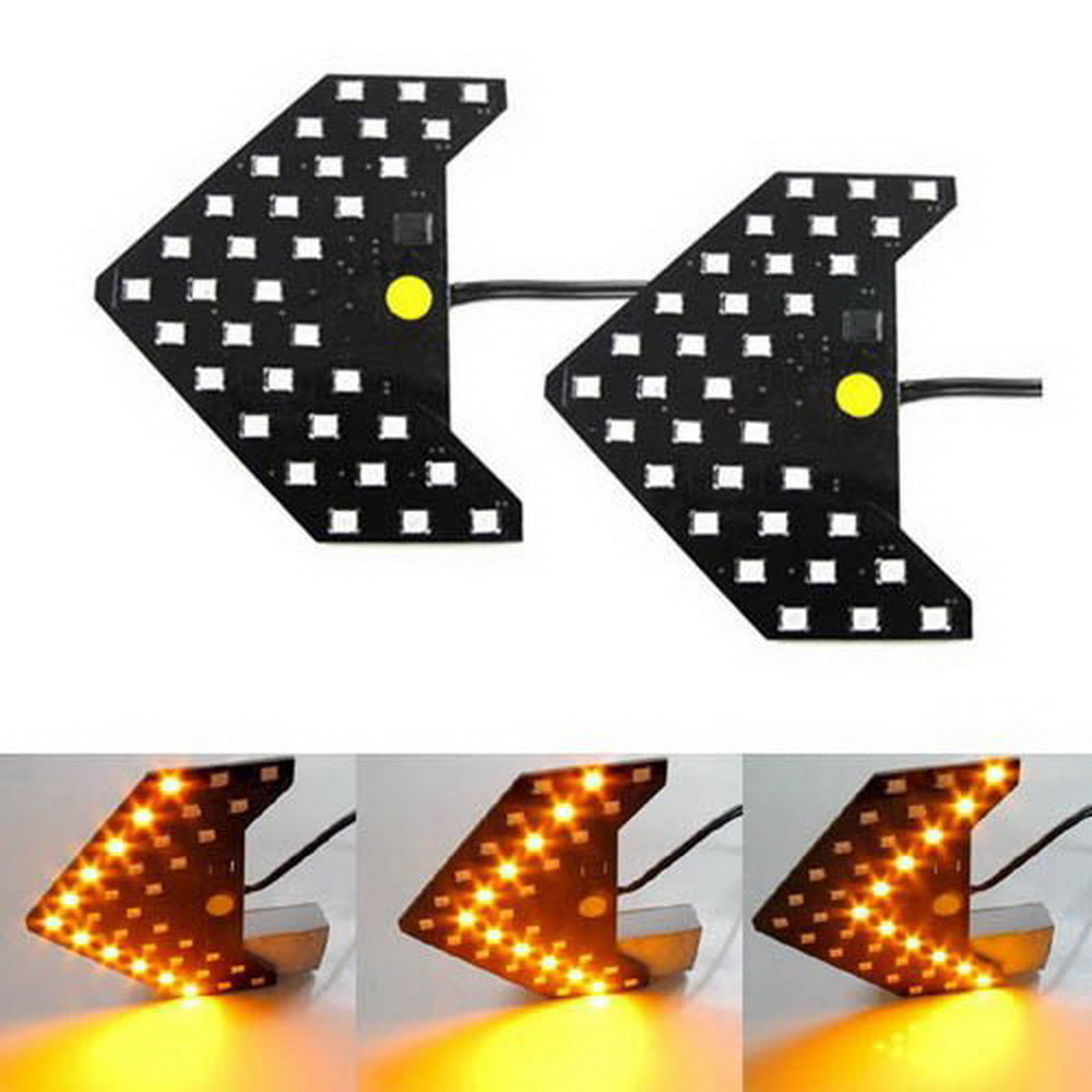 Arrow Pattern Led (2) Amber 33-SMD Sequential LED Arrows for Car Side Mirror Turn Signal ...