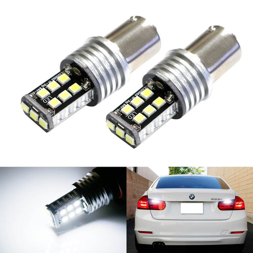 (2) 10W 15-SMD White 7506 1156 P21W LED Bulbs For Euro Car Backup Reverse Lights