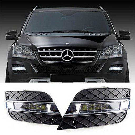Direct Fit 12W White LED Daytime Running Lights For 09-11 Mercedes W164 ML-Class