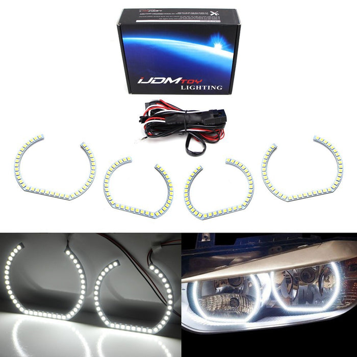YSY 2pcs 76mm Square Shape Angel Eyes Kit Light Guide Halo Ring LED DRL  Headlight Fog Lamps Ring With Drive White For Car Motor 9-36V DC(White,  76MM) : Amazon.in: Car & Motorbike