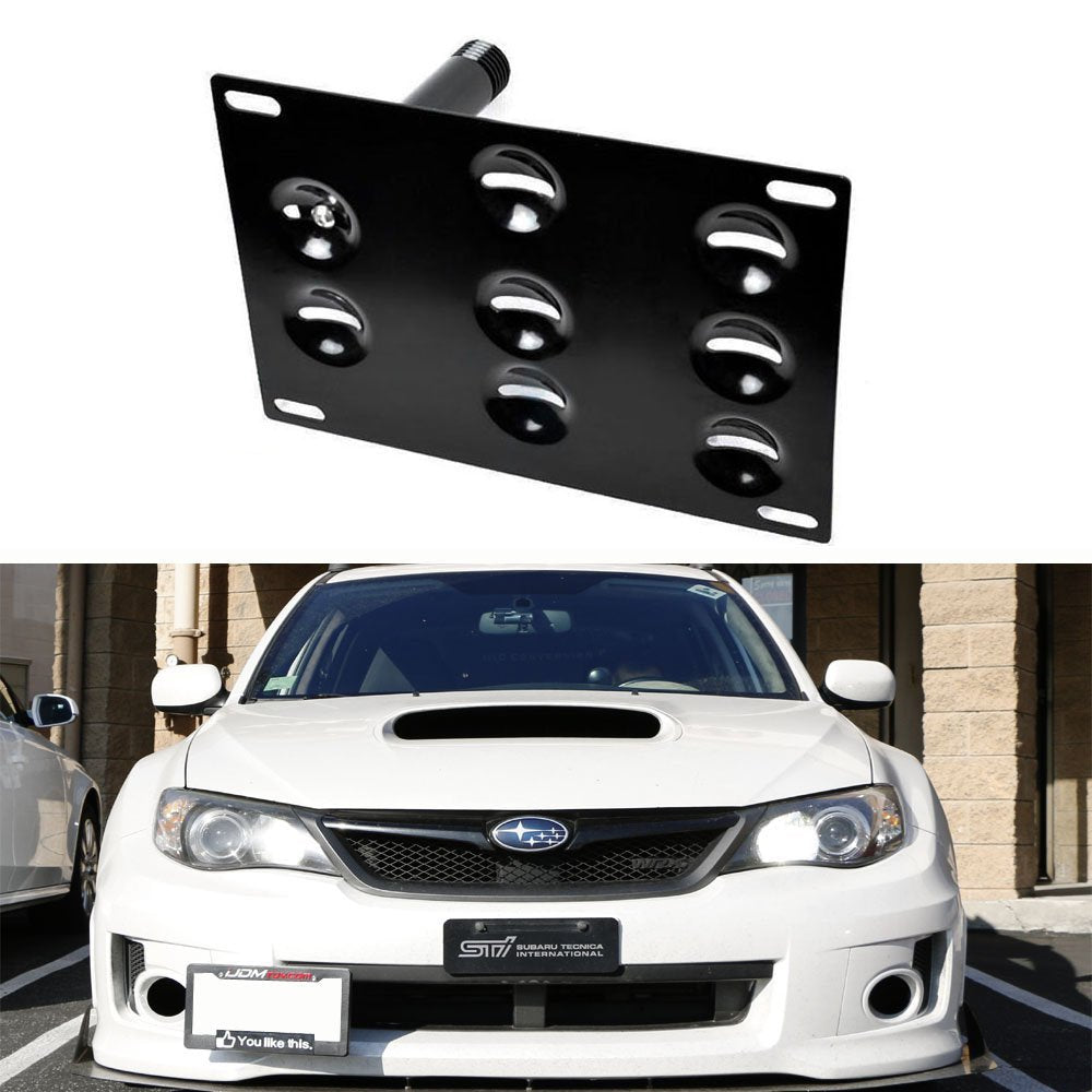 JDM Bumper Tow Hook License Plate Mounting Bracket For 2008-2014