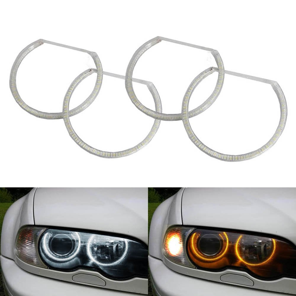 Switchback Dual-Color LED Angel Eye Halo Rings For BMW 3 5 7 Series He ...