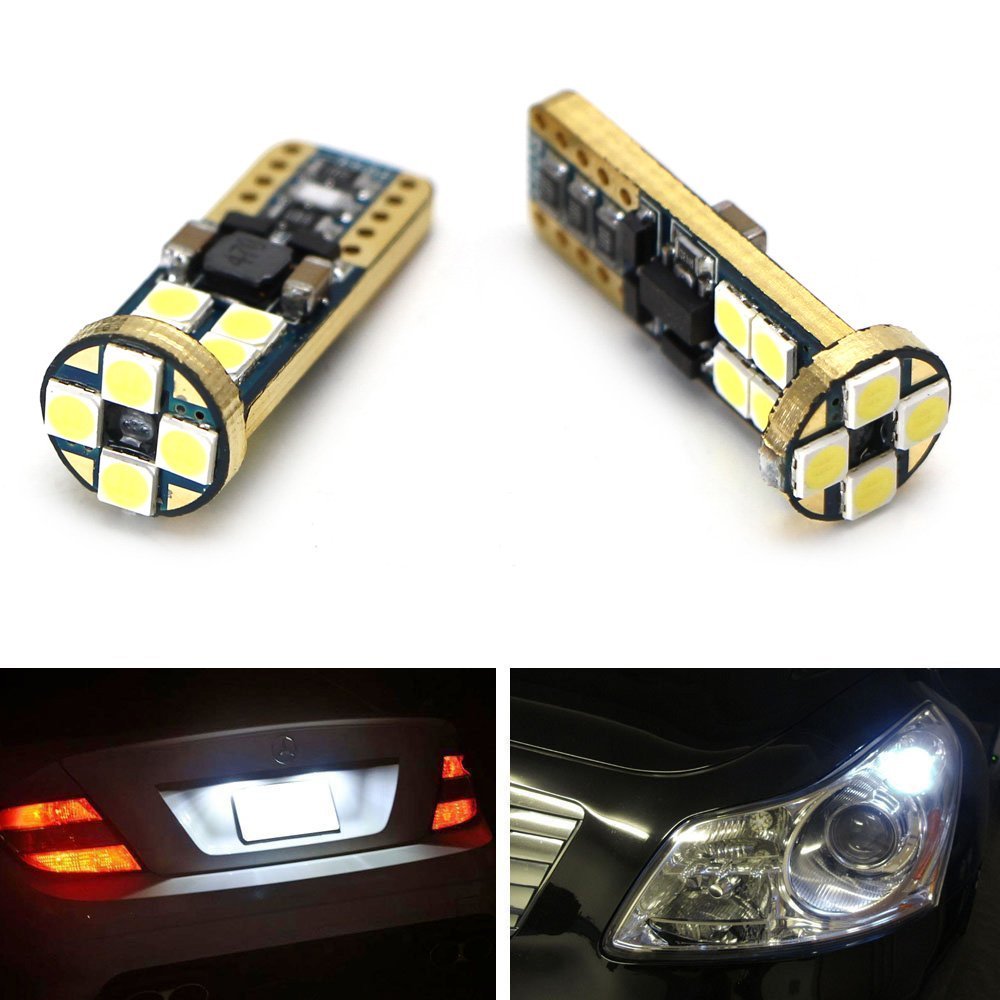 (2) Xenon White 360° 168 194 2825 12-SMD LED Bulbs For Car License Plate Lights