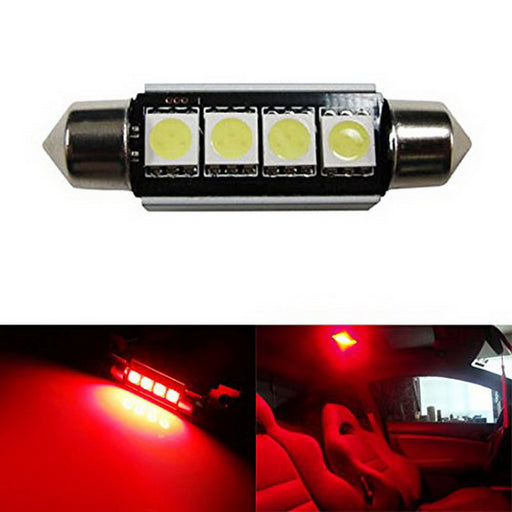1 Red 4-SMD Error Free 578 211-2 6411 LED Bulb Map Dome Trunk Area Cargo Light