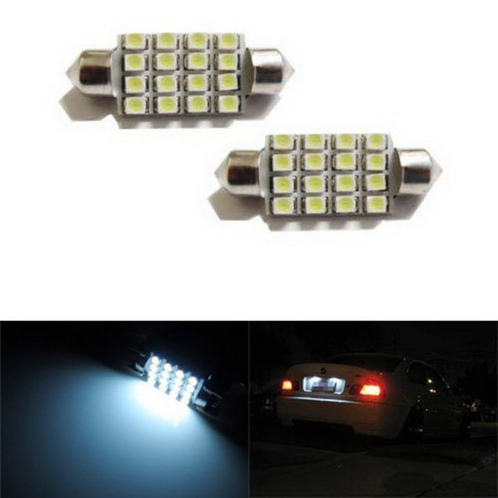 iJDMTOY 3-SMD Error Free 6418 C5W LED Bulbs Compatible With European Cars  License Plate Lights, Xenon White