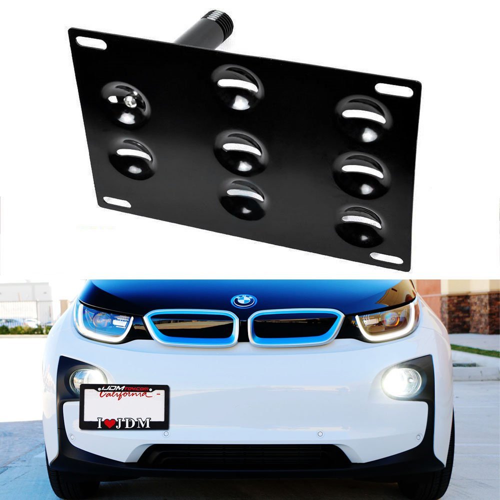 Front Mount Sticker Front Bumper Tow Hook License Plate Bracket Mount Holder For 2014-up B ...