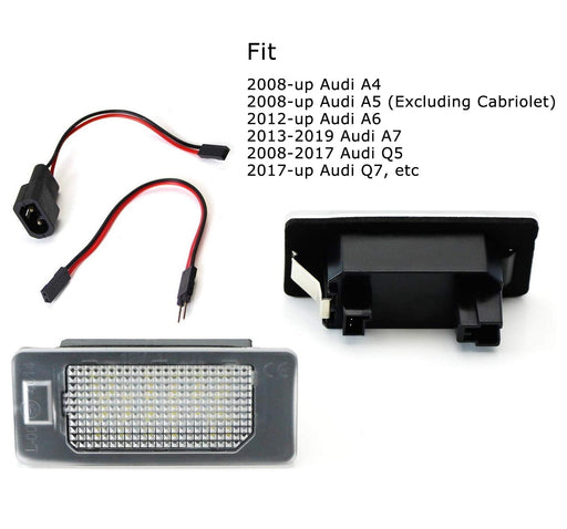 OEM-Replace LED License Plate Lights Assy For Audi A4 A5 A6 A7 S4 S5 S6 S7 Q5 Q7