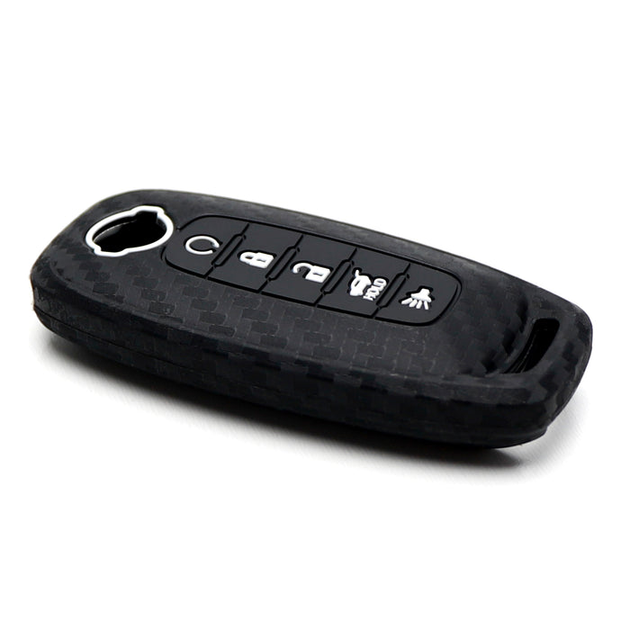 "Carbon Fiber" Pattern Silicone Cover For Nissan 22+ Rogue Pathfinder 5B Key Fob
