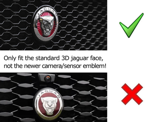 Red Surrounding Ring Trim For Jaguar F-Pace XE XF XJ Front Grille Feline Emblem