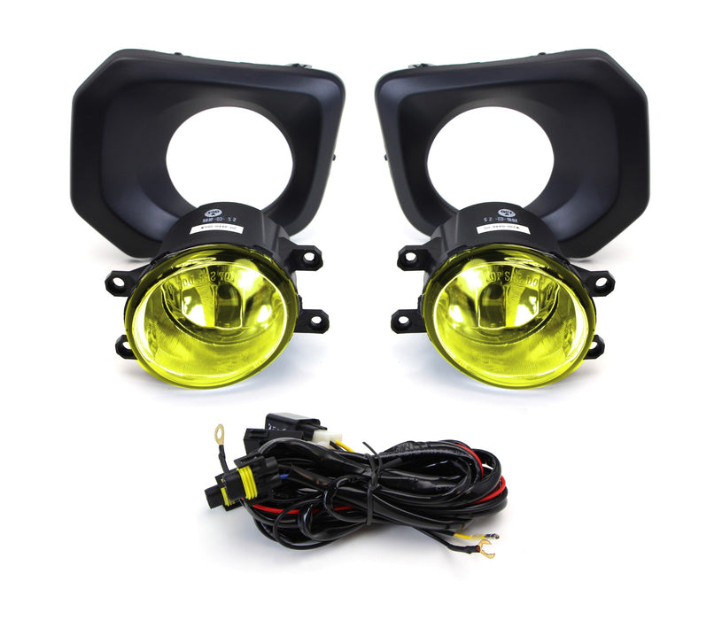 Complete Yellow Lens Fog Light Kit w/Bezel Covers Wiring For 16-up Toyota Tacoma