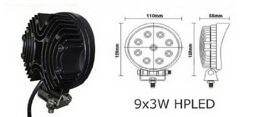 (1) 27W High Power Round LED Work Light Lamp For SUV 4x4 Truck Tractor Boat