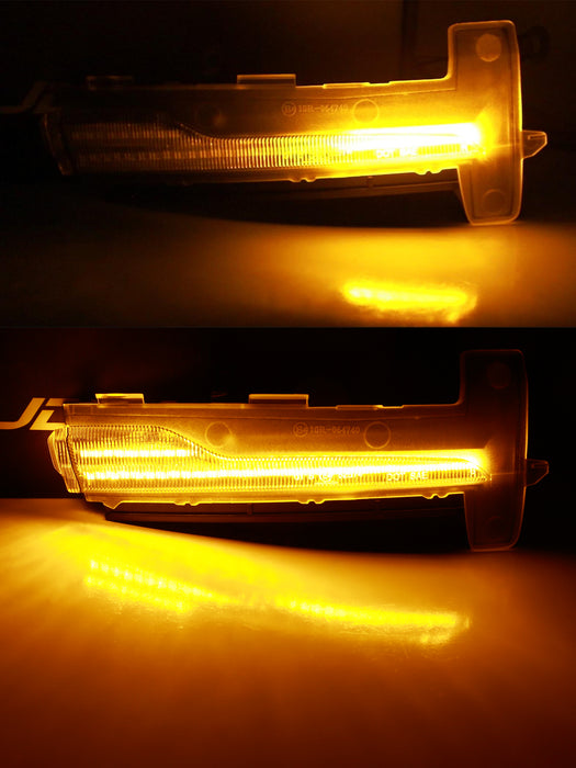 Smoke Lens Sequential Blink Full LED Side Mirror Cap Lights For 14-17 Volvo XC60
