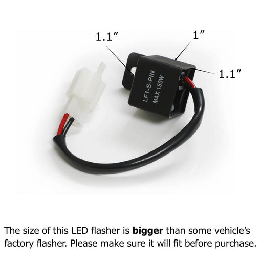 2-Pin Electronic LED Flasher Relay w/ Adapter Fix Hyper Flash Turn Signal Bulbs