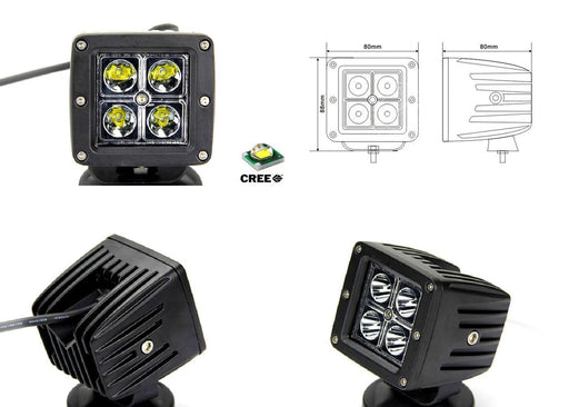40W CREE LED Pods w/ A-Pillar Brackets Wiring For 09-up Dodge RAM 1500 2500 3500