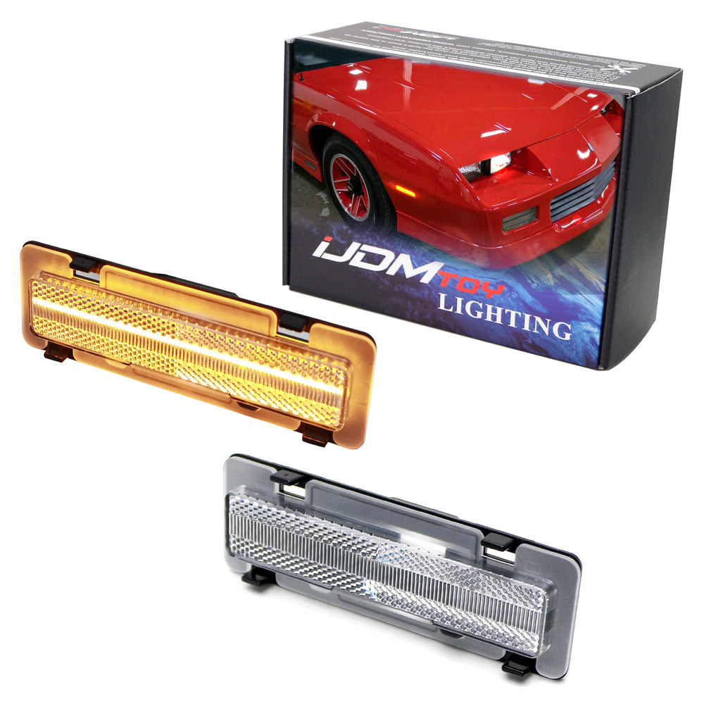 Clear Lens Amber Full LED Strip Front Side Marker Lights For 82-92